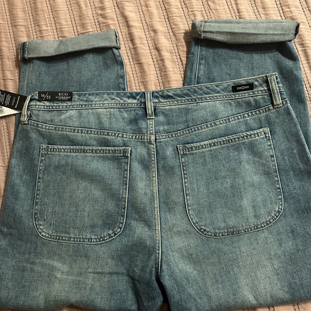 NWT Liverpool Los Angeles Women's Norma Jean Mid-Rise Relaxed Roller - Picture 6 of 15